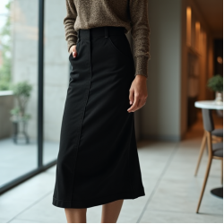 Women's Soft High Waist Straight Skirt