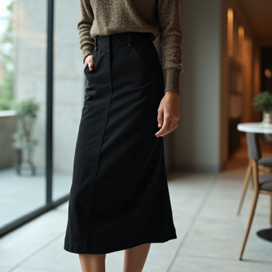 Women's Soft High Waist Straight Skirt