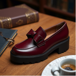 Women's Bow Chunky Heel Loafer