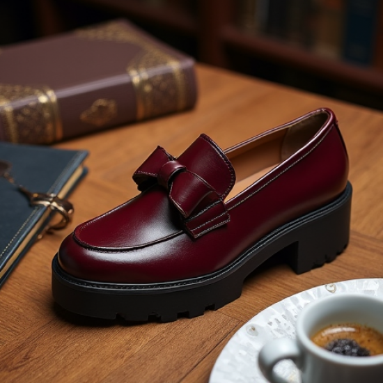 Women's Bow Chunky Heel Loafer