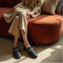 Women's Embellished Chain Ballet Flat