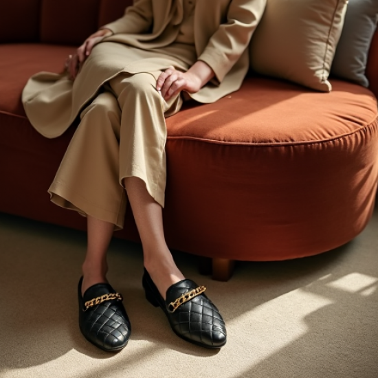 Women's Embellished Chain Ballet Flat