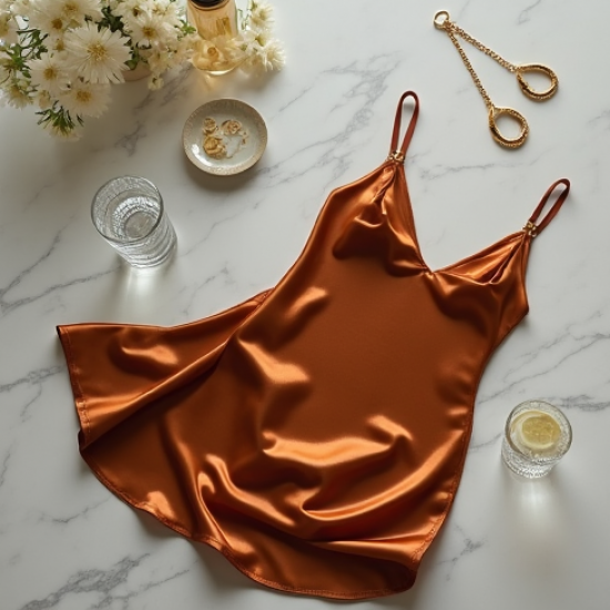 Women's Bronze Silk Camisole