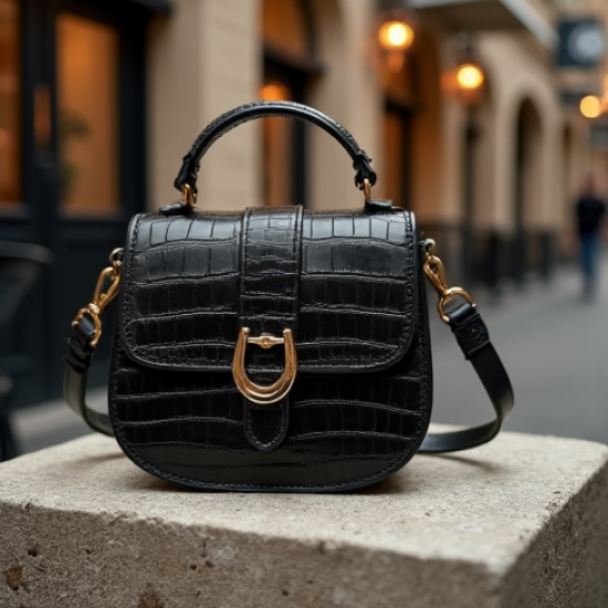 Women's Croc-Embossed Saddle