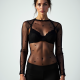 Women's Sheer Mesh Overlay Top
