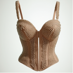 Women's Chunky Bead Embroidered Top