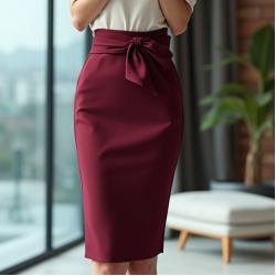 Women's Bow-Detail Pencil Skirt