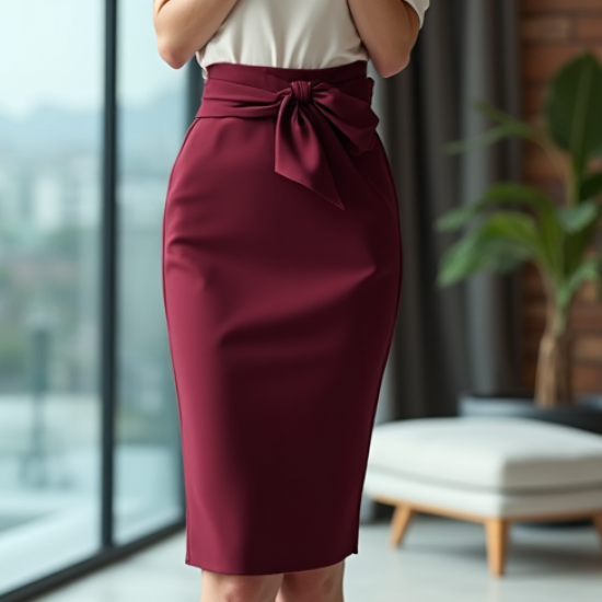 Women's Bow-Detail Pencil Skirt