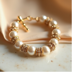 Women's Pearl & Chain Bracelet