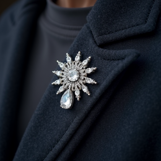 Women's Crystal Brooch Set