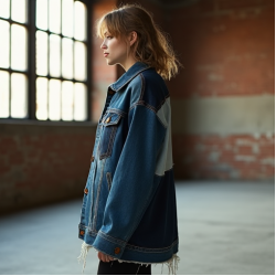 Women's Distressed Patchwork Jacket