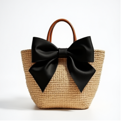 Women's Bow Raffia Bag