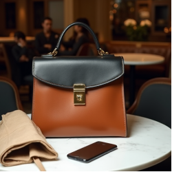 Women's Two-Tone Top-Handle Bag