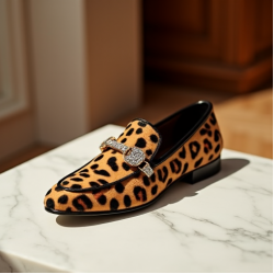Women's Embellished Animal Print Loafer
