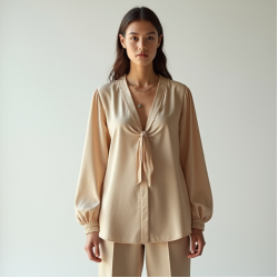 Women's Oversized Shoulder Poet Blouse