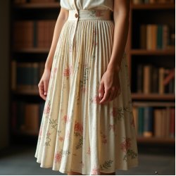 Women's Vintage Bookish Midi Skirt