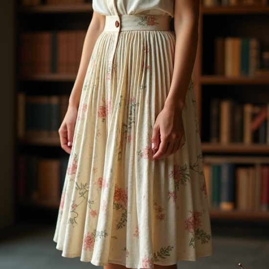 Women's Vintage Bookish Midi Skirt