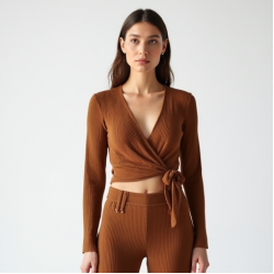 Women's Walnut Wrap Crop Top