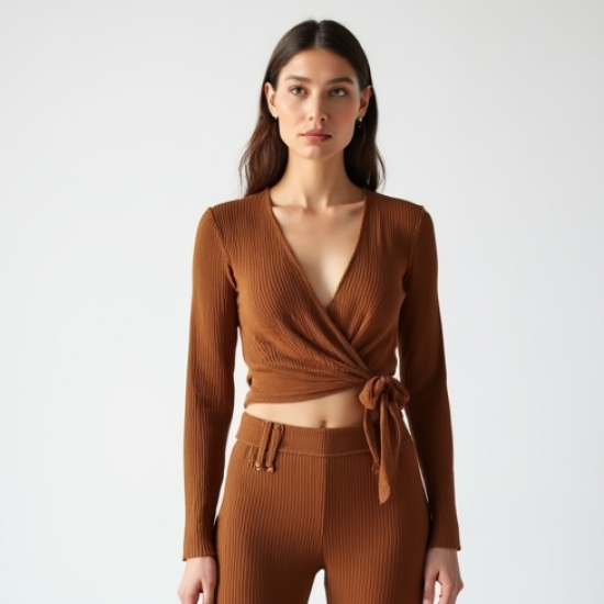 Women's Walnut Wrap Crop Top
