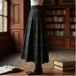 Women's Classic High Waist Midi Skirt