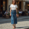 Women's Casual High Waist Straight Skirt