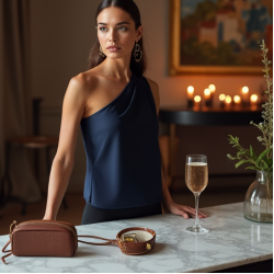 Women's Slanted Neckline Blouse