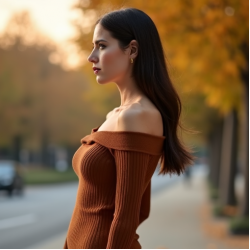 Women's Chestnut Off-Shoulder Shirt