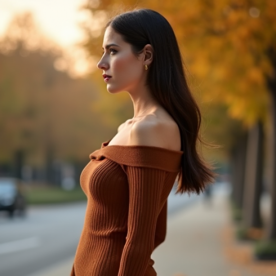 Women's Chestnut Off-Shoulder Shirt