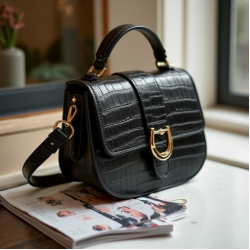 Women's Croc-Embossed Saddle