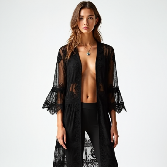 Women's Lace Mesh Duster