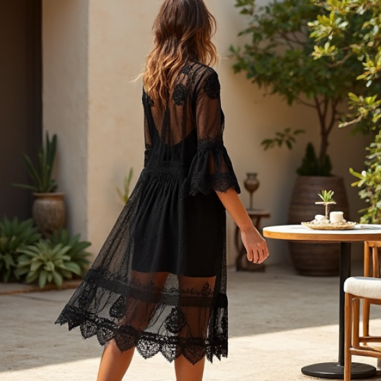 Women's Lace Mesh Duster