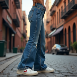 Women's Low Rise Flare Jeans