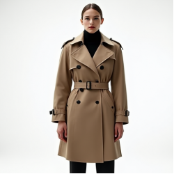 Women's Sculpted Shoulder Trench