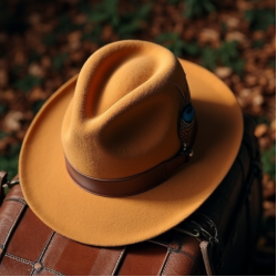 Women's Feather Accent Wide Brim