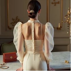 Women's Sheer Organza Blouse