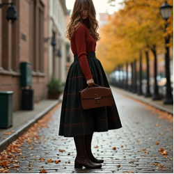 Women's Classic High Waist Midi Skirt