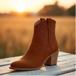 Women's Low Heel Cowboy Ankle Boot