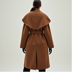 Women's Dramatic Lapel Wool Coat