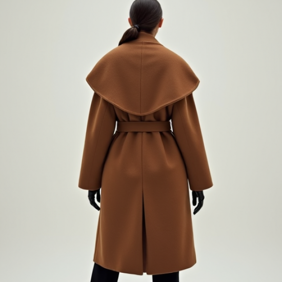 Women's Dramatic Lapel Wool Coat