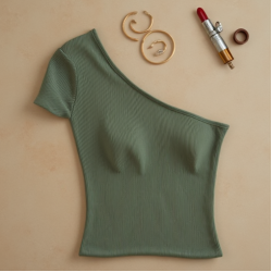 Women's One Shoulder Ribbed Top