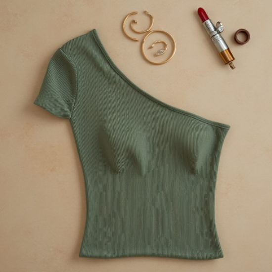 Women's One Shoulder Ribbed Top