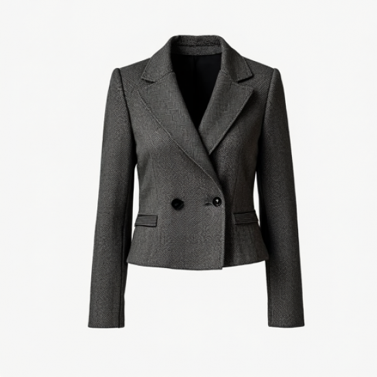 Women's Cropped Herringbone Coat