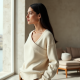 Women's Asymmetrical Neck Sweater