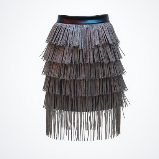 Women's Metallic Fringe Mini Skirt