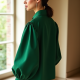 Women's Emerald Green Poplin Blouse