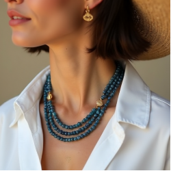 Women's Long Beaded Multi-Layer Necklace