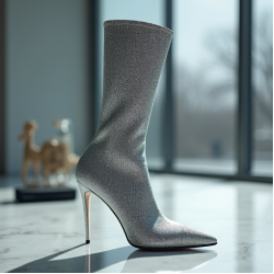 Women's Metallic Sock Boot