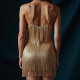 Women's Metallic Fringe Party Dress