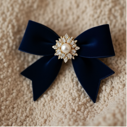 Women's Bow & Pearl Brooch