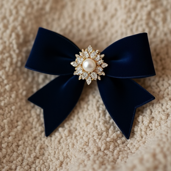 Women's Bow & Pearl Brooch